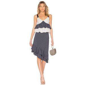 Womens Size 6 Nordstrom Revolve Joie Yenene Asymmetric Striped Ruffle Hem Skirt